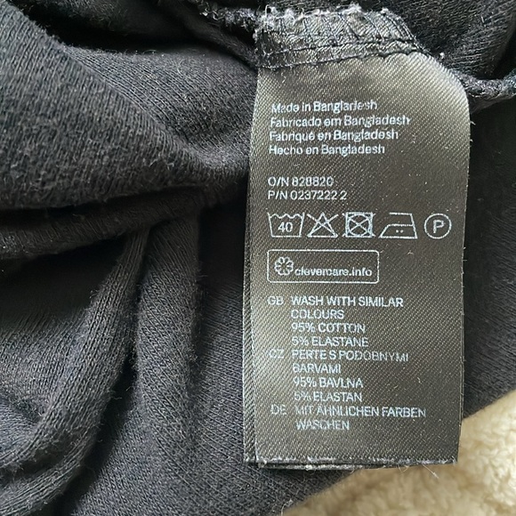 Black basic Henley tee w 5 button front waist length FITTED shape free tee gift - Picture 8 of 12